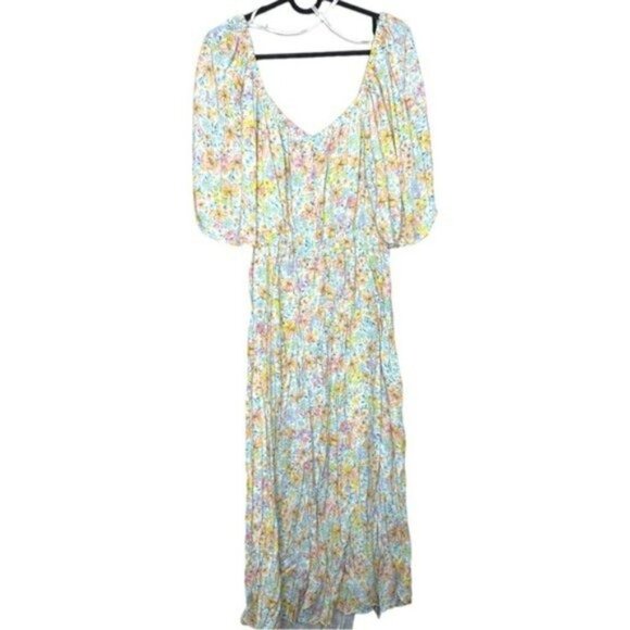 ELOQUII Cinched Front Floral Midi A-Line Dress Size 18W - Picture 7 of 12